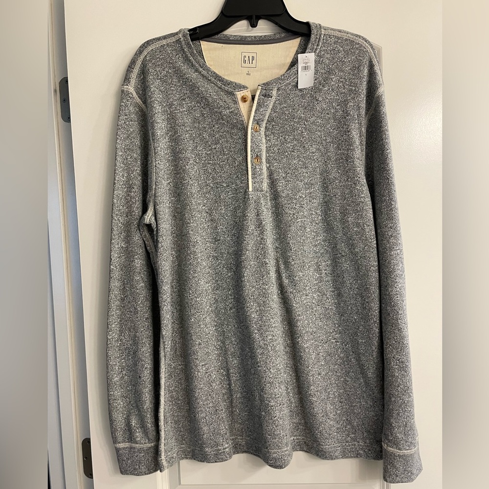 NWT grey lightweight henley